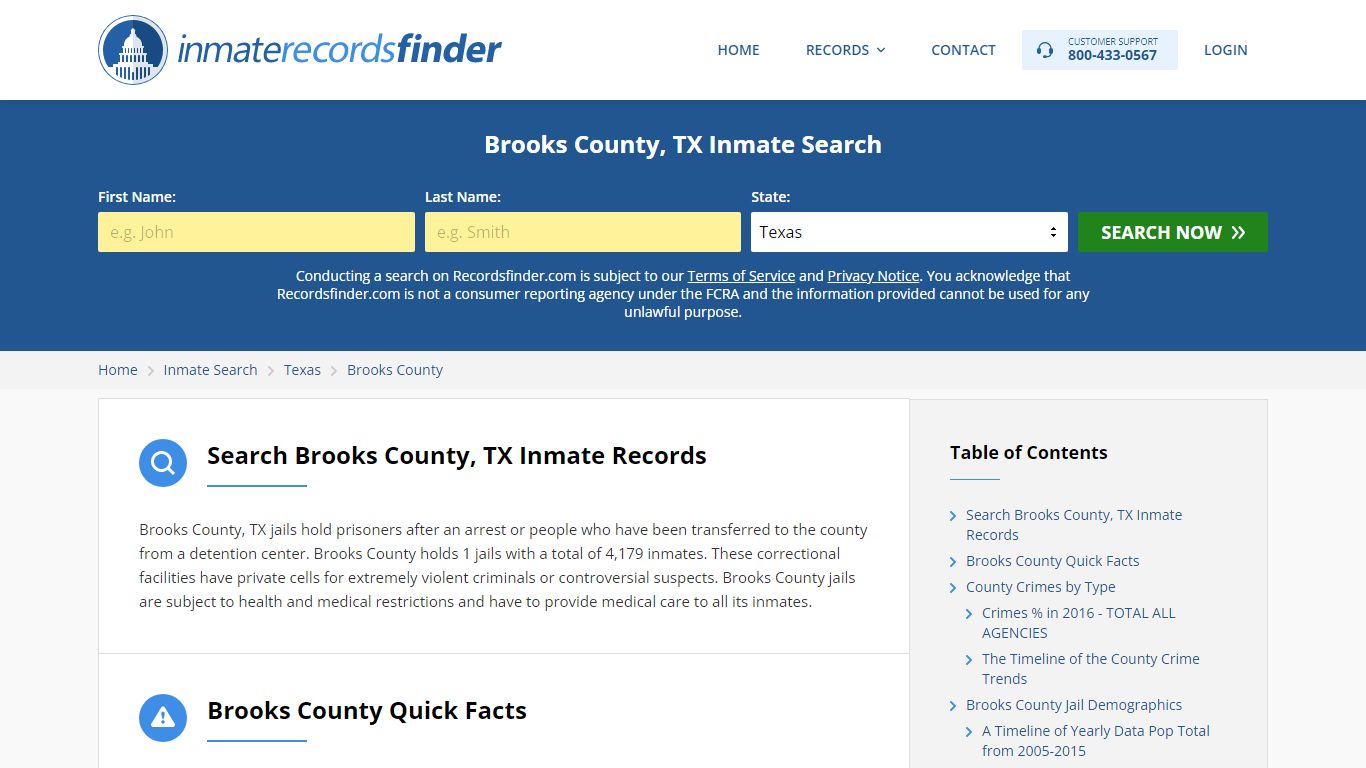 Brooks County, TX Inmate Lookup & Jail Records Online